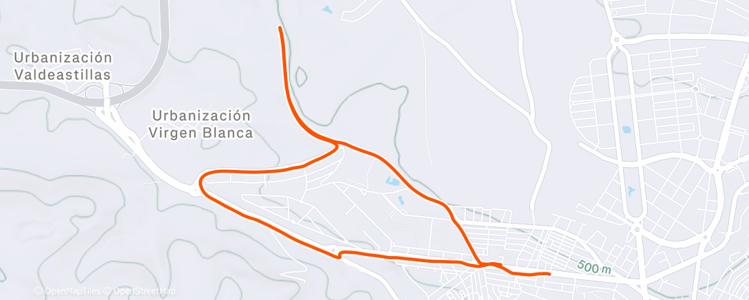 Map of the activity, Evening Run