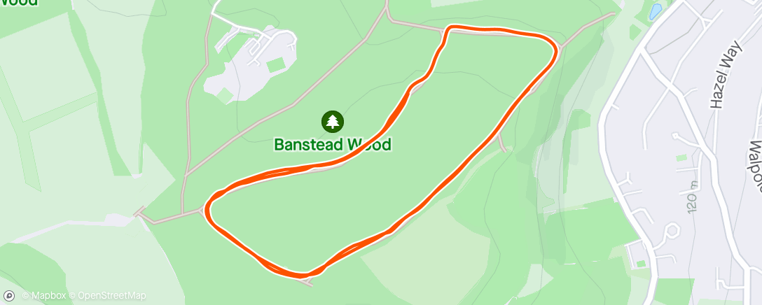 活动地图，Parkrun #176 - Banstead Woods