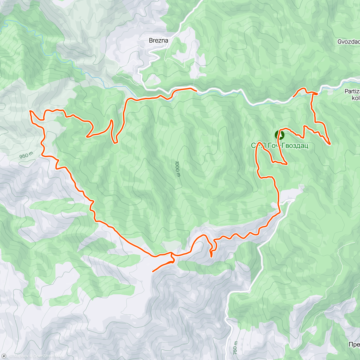 「Studena planina」活動的地圖