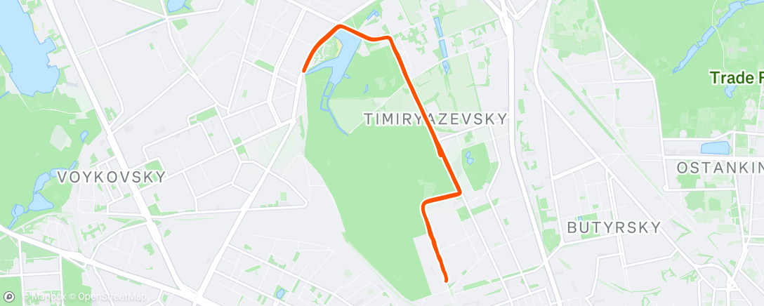 Map of the activity, Night Run