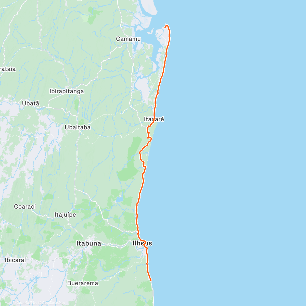 Map of the activity, Barra Grande - Olivença