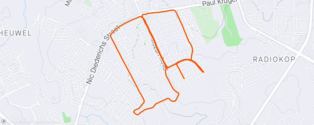 Map of the activity, Afternoon Ruimsig Run 🏃🏼