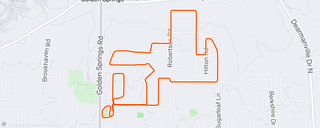 Map of the activity, Afternoon Run