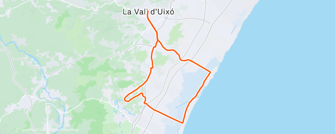 Map of the activity, Bicicleta por la tarde