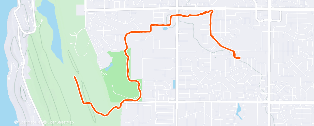 Map of the activity, Afternoon Run