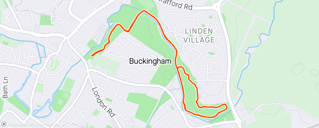 アクティビティ「Buckingham parkrun」の地図