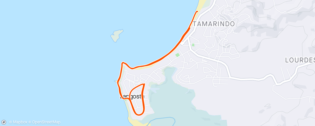 Map of the activity, More beach, less road.