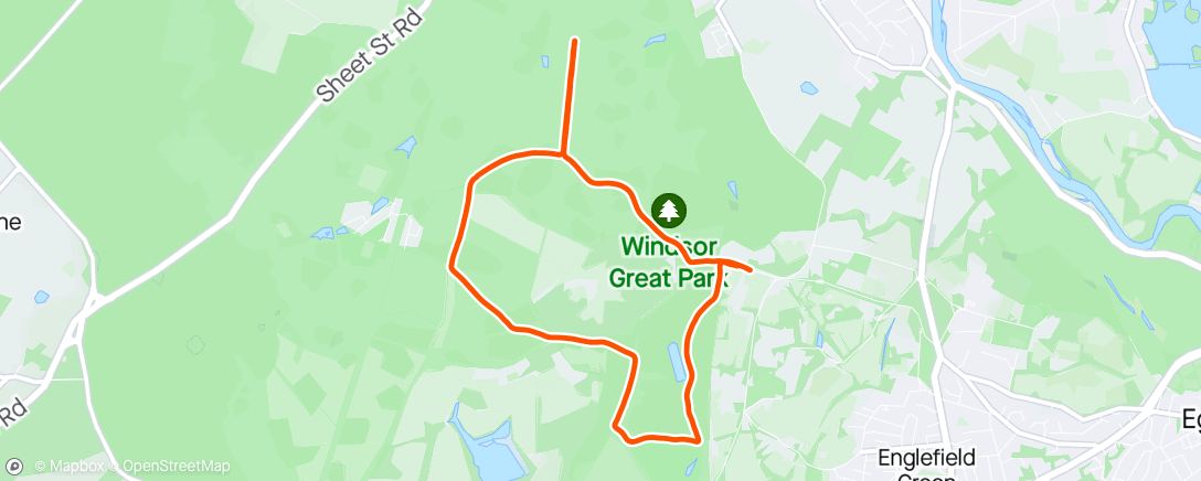 Map of the activity, Windsor Great Park with Sandra