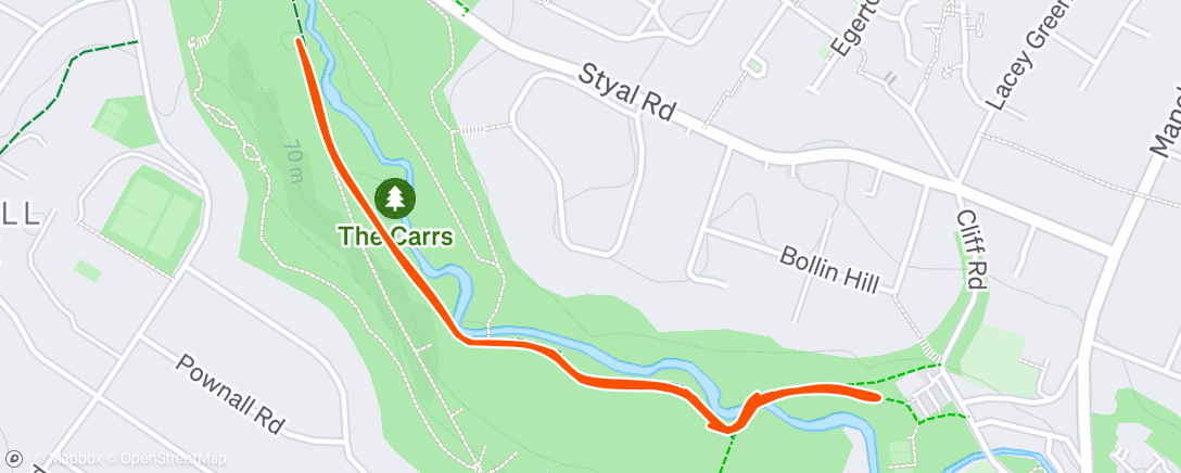 Map of the activity, Morning Run