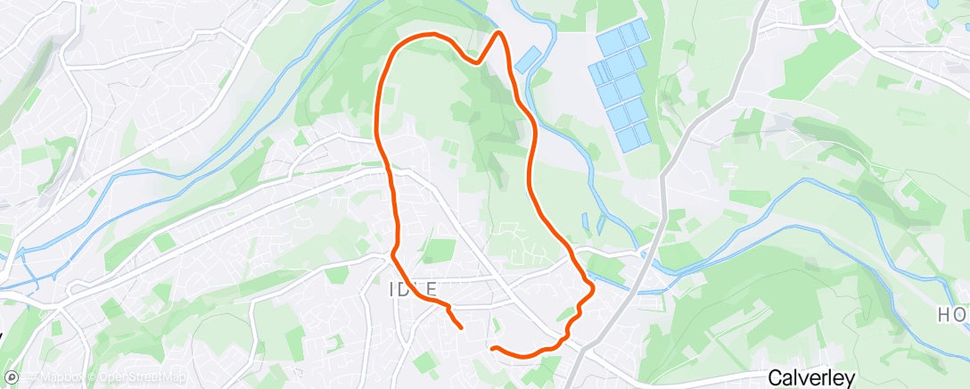 Map of the activity, Tuesday - Run
