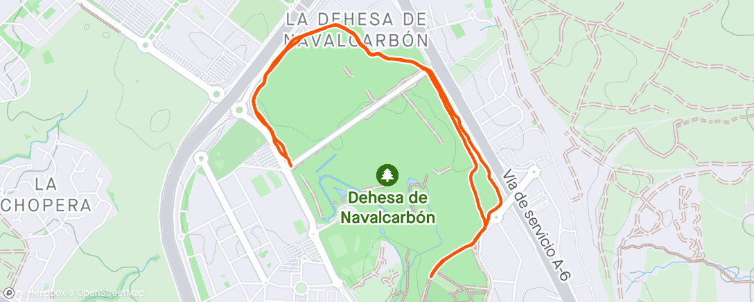 Map of the activity, Sunday Afternoon Run