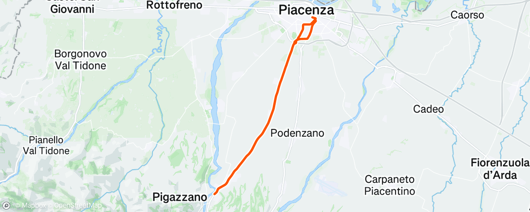 Map of the activity, Lunch Ride