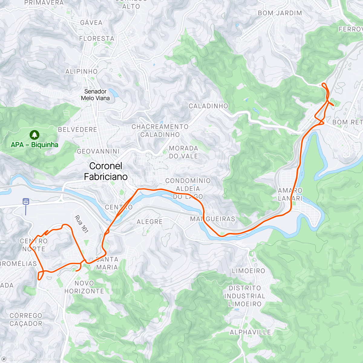 Map of the activity, Treino Longo