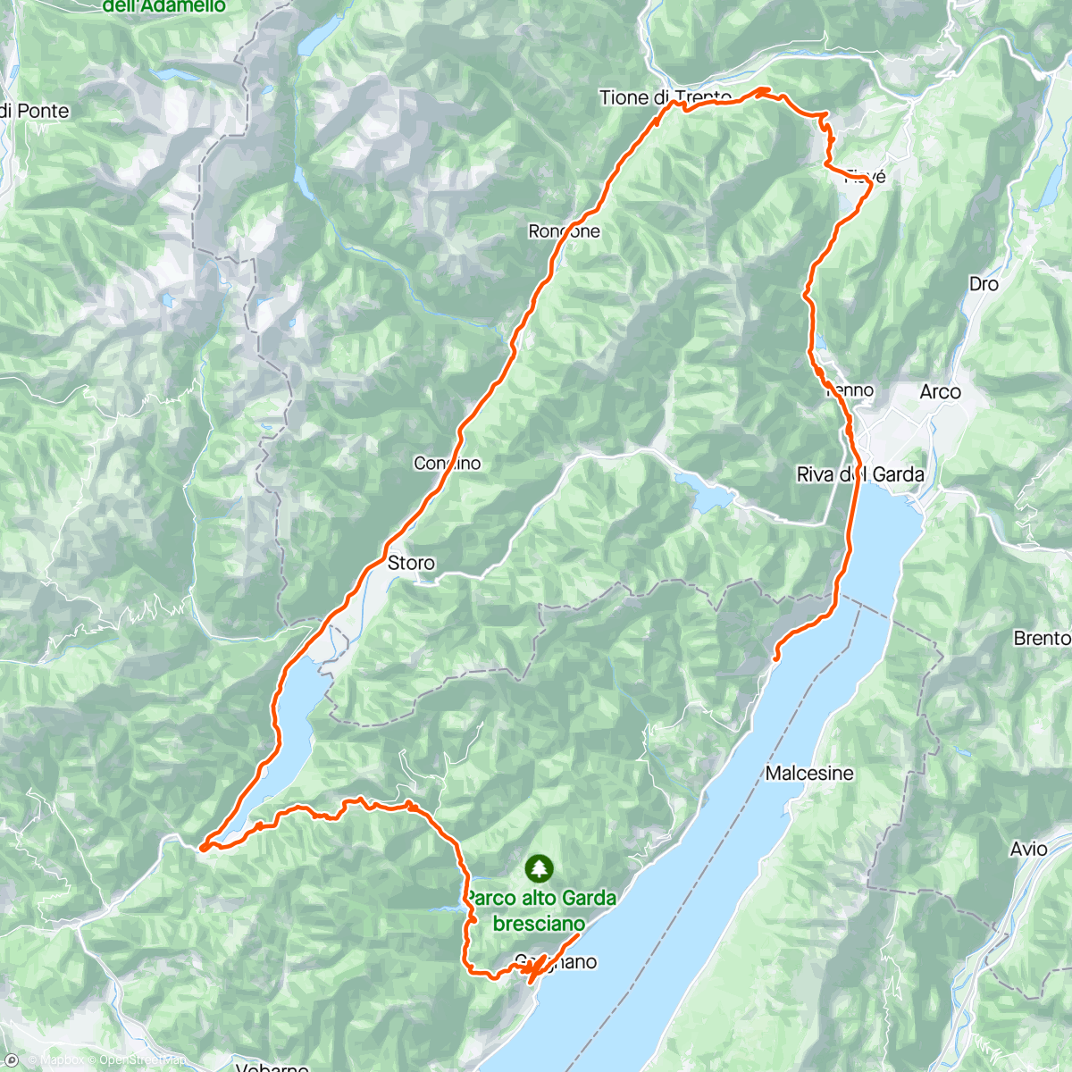Map of the activity, Giro sopra Garda co l’amico Raumo
