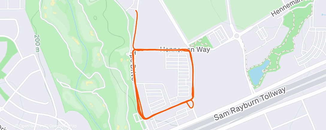 Map of the activity, Redo from yesterday’s workout.