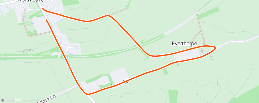 Map of the activity, Afternoon Run/Walk