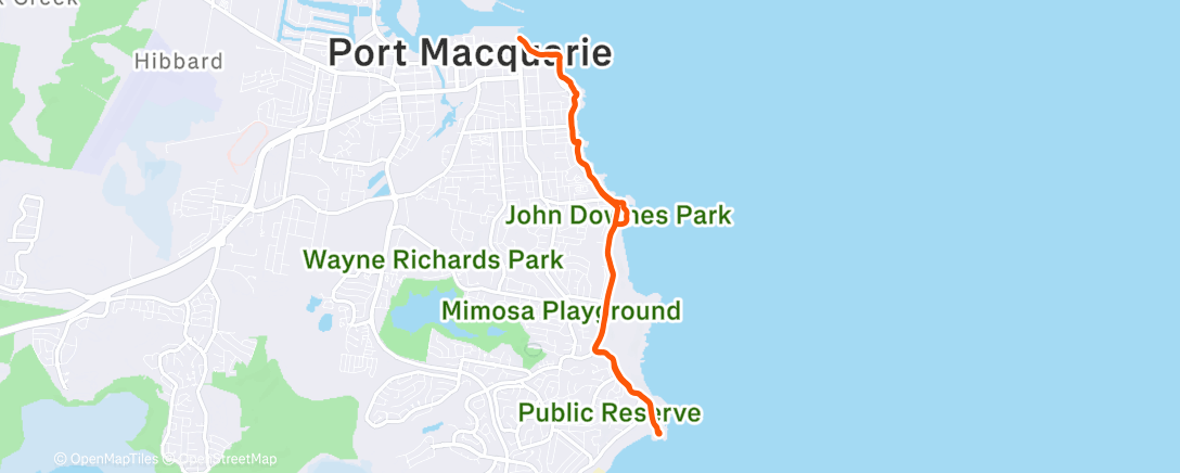 Map of the activity, to lighthouse and back