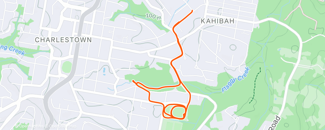 Map of the activity, Afternoon Run