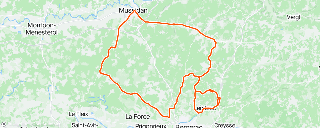 Map of the activity, Sortie vélo le matin