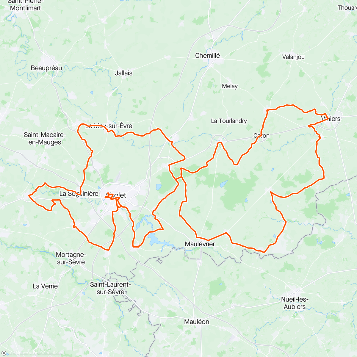 Map of the activity, Cholet Agglo Tour