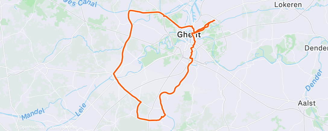 Map of the activity, Namiddagritje met José met mountainbike