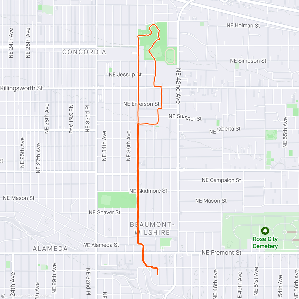 Map of the activity, Dog park walk