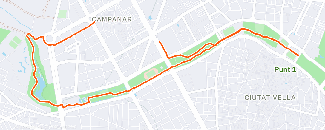 Map of the activity, Lunch Run