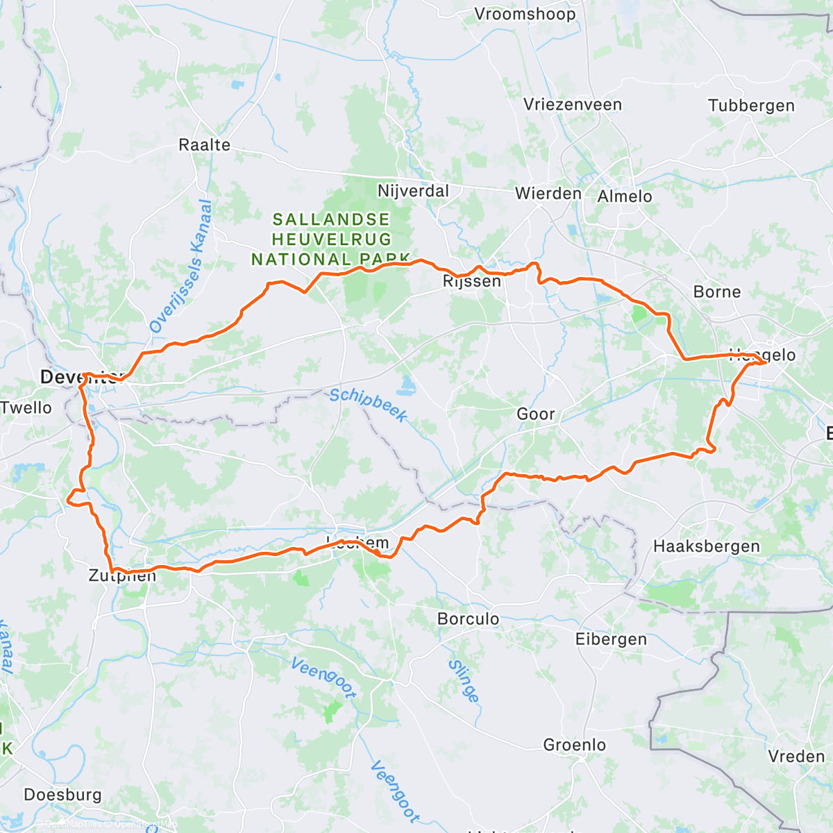 Map of the activity, Fietspad-Control