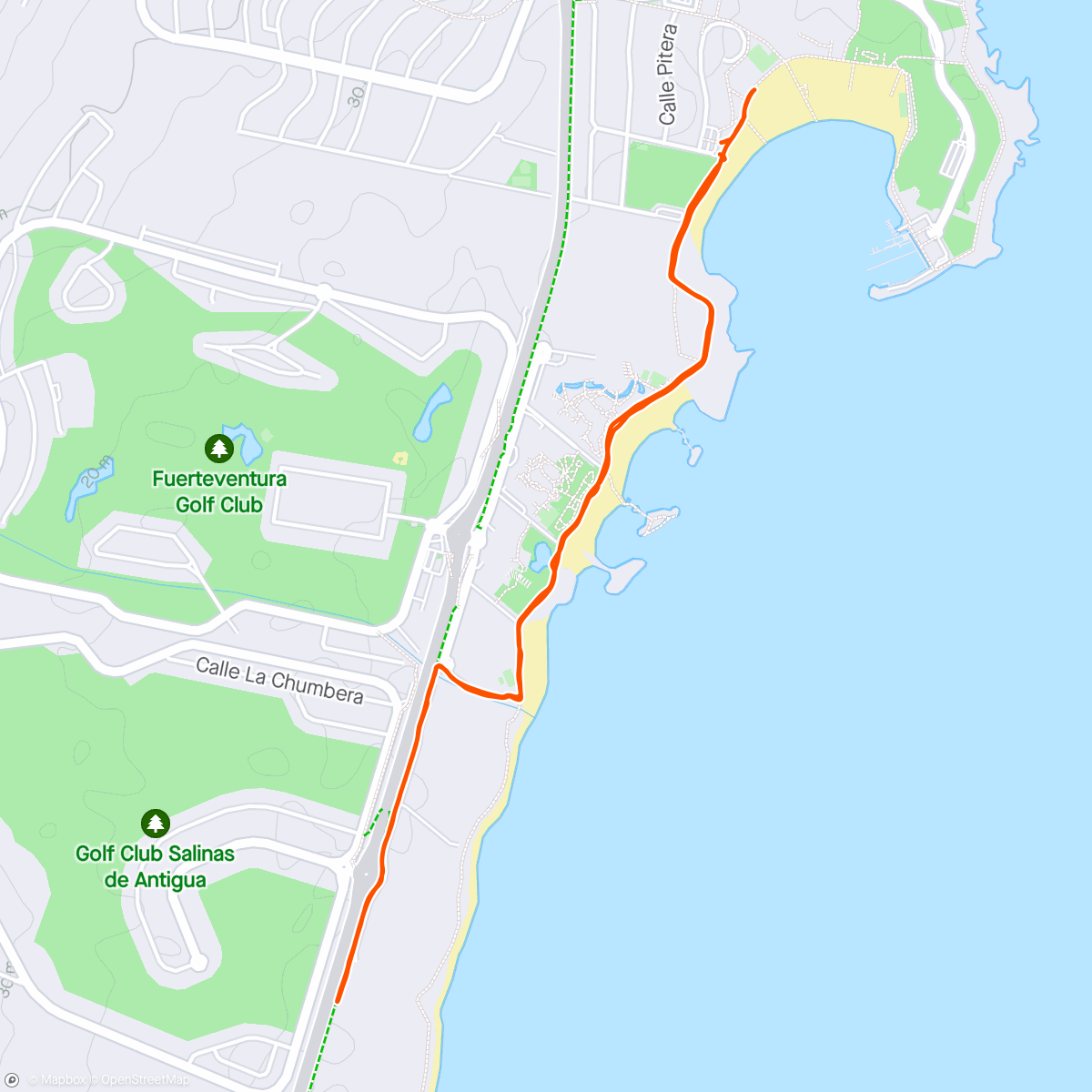 Map of the activity, Slow pace run-walk cardio