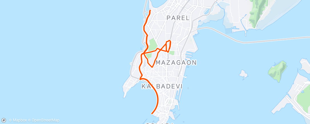 Map of the activity, Night Ride