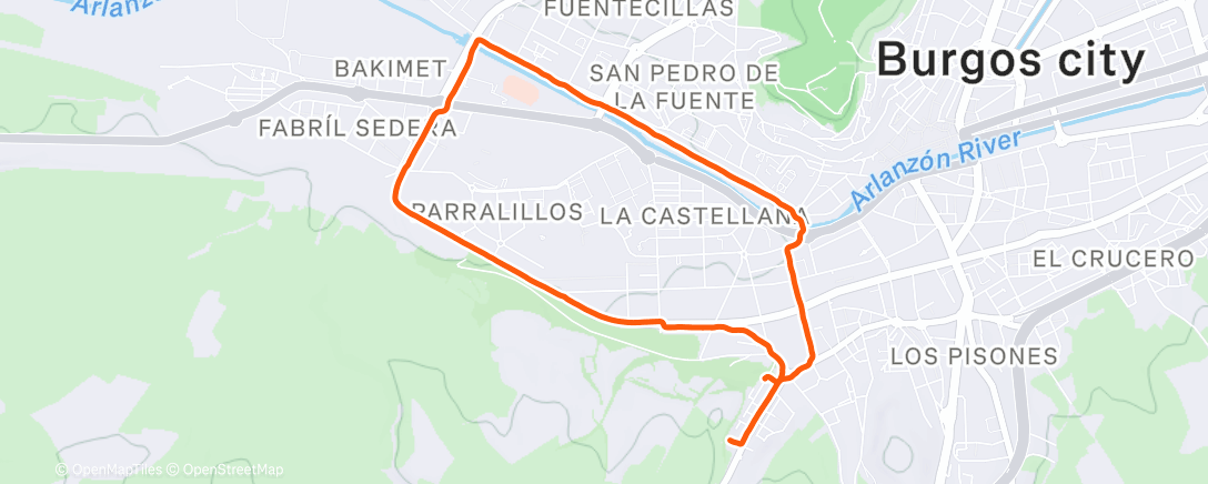 Map of the activity, Carrera a la hora del almuerzo