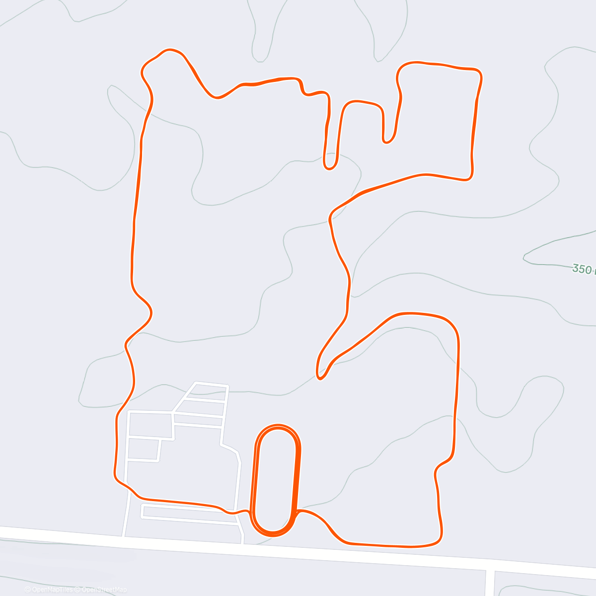 Map of the activity, Afternoon Run