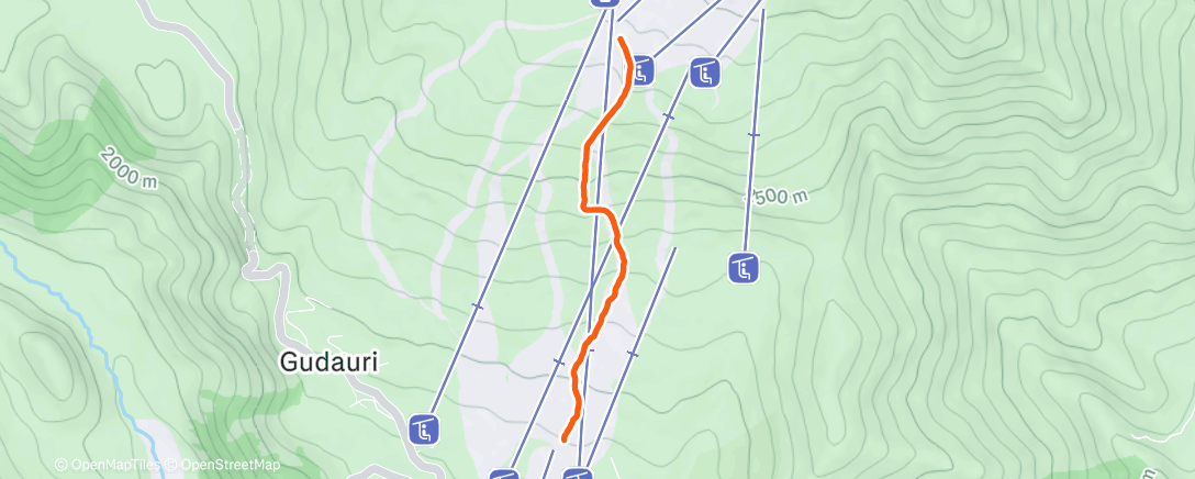 Map of the activity, Afternoon Snowboard