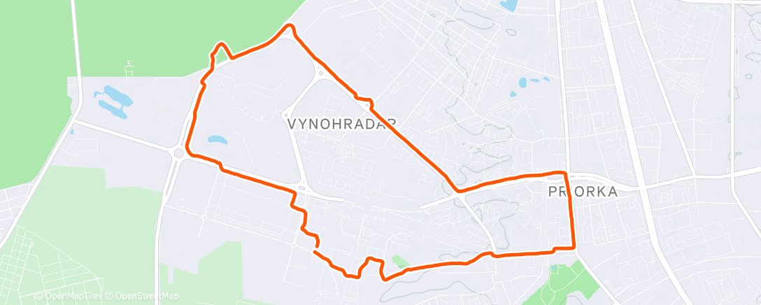 Map of the activity, Evening Run