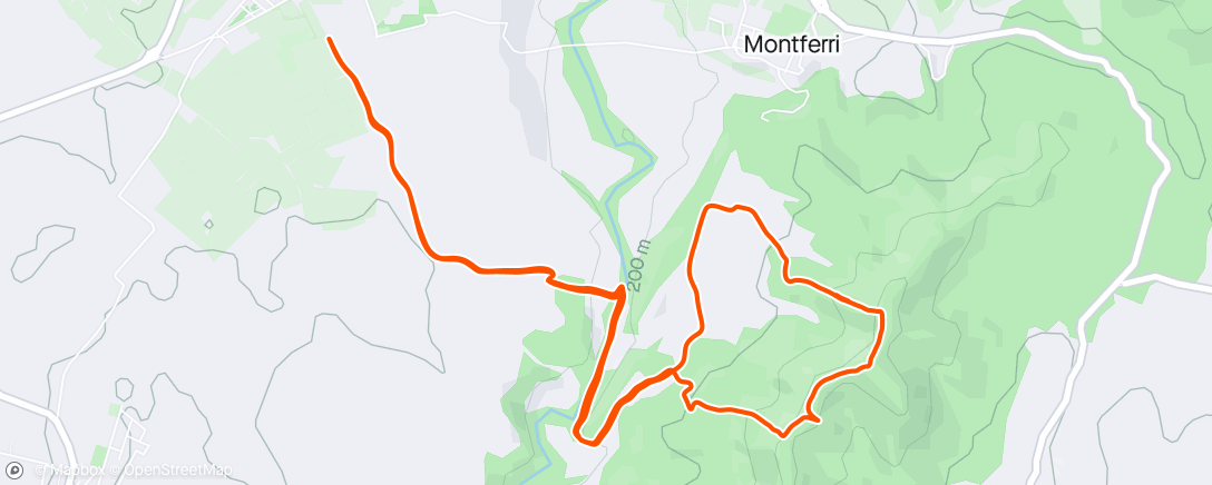 Map of the activity, Carrera de montaña por la tarde