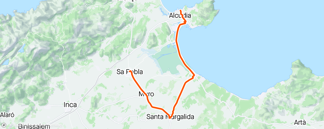 Mapa da atividade, Alcudia før lunsj