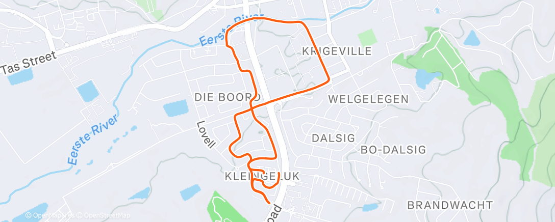 Map of the activity, Morning Run