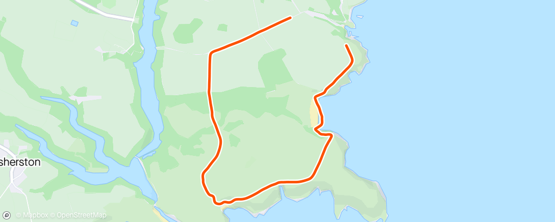 Map of the activity, Sunny walk around Stackpole and the coastal path.