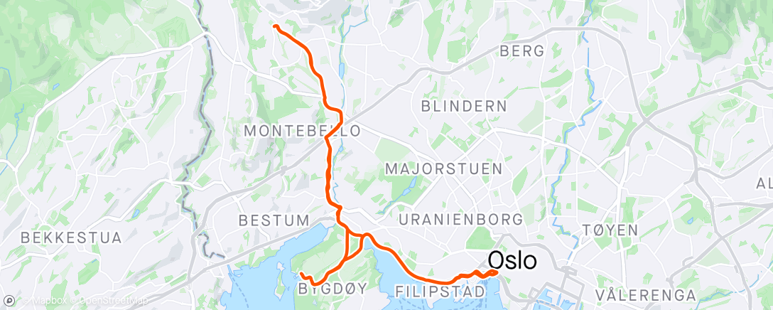 Map of the activity, Sykkeltur med vogn