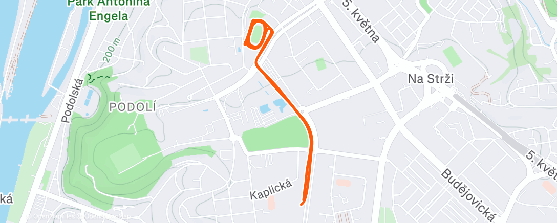 Map of the activity, Evening Run