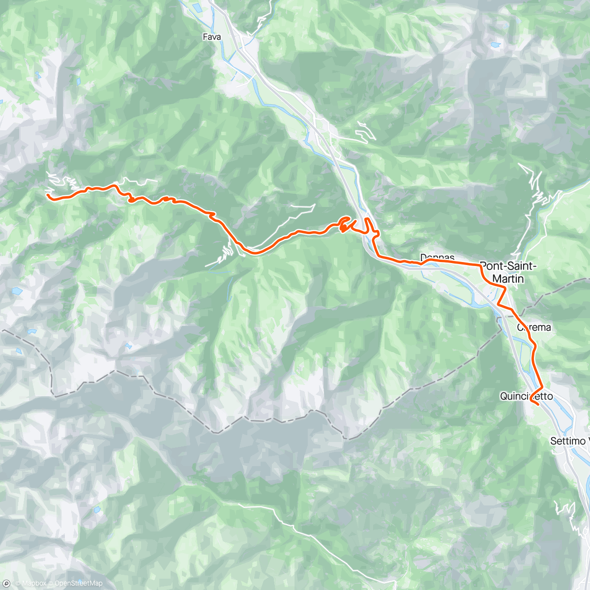 Mapa da atividade, Italia: RV066 Champorcher down to Quincinetto