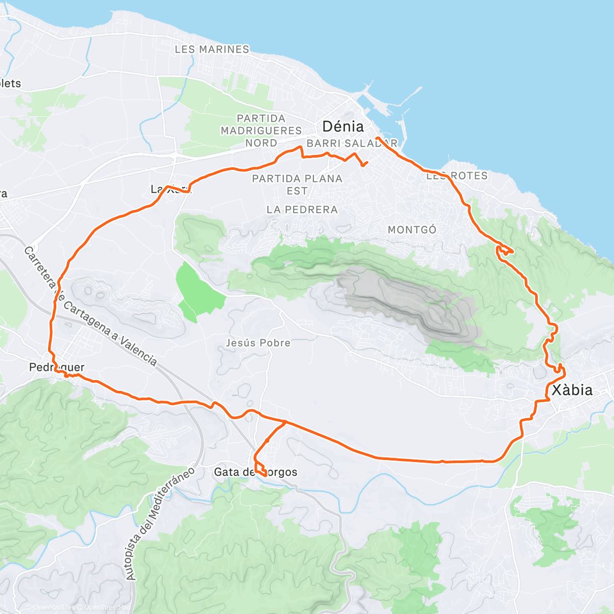 Map of the activity, Denia - Xabia - Gata de Gorgos #12