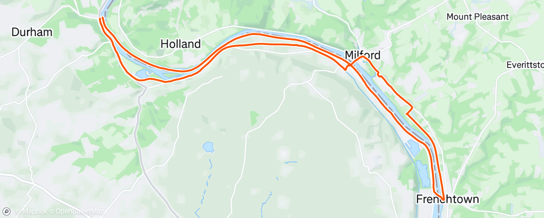Map of the activity, Paddle down, run up