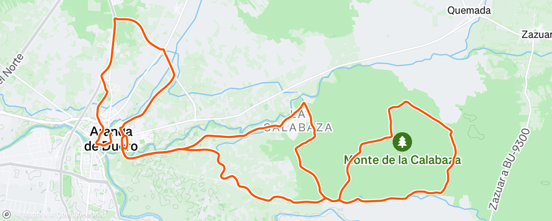 Map of the activity, Bicicleta de montaña por la tarde