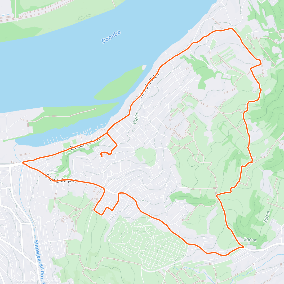 Map of the activity, Afternoon Trail Run