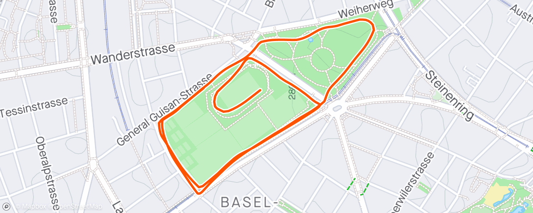 Map of the activity, Evening Training