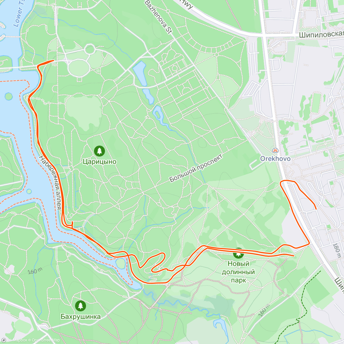 Map of the activity, Evening Trail Run