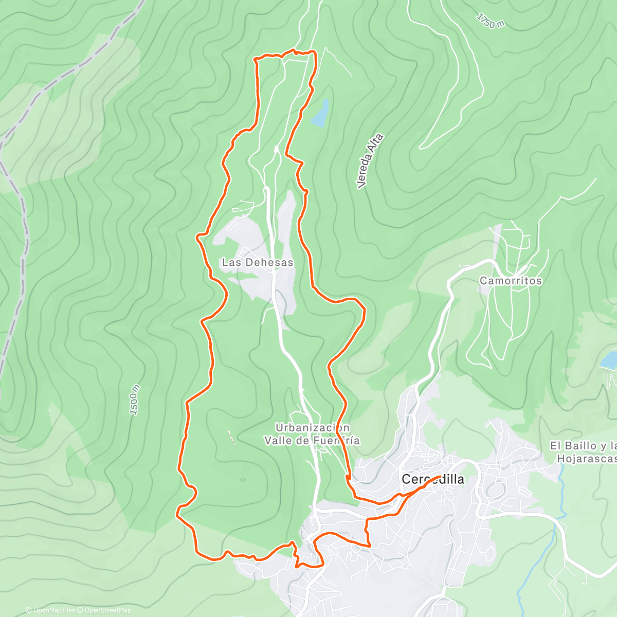 Map of the activity, Carrera Navidad Cercedilla 13k