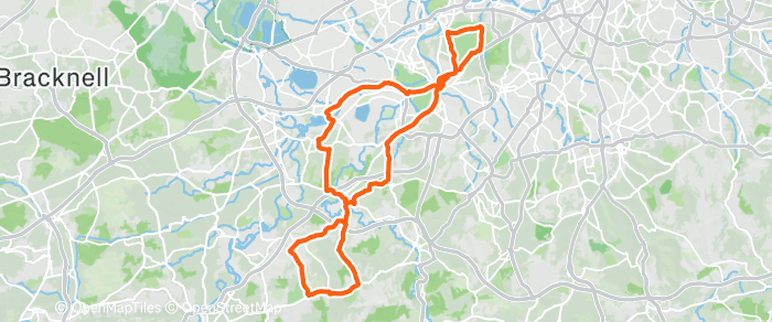 Route map for LEATHERHEAD (CAFE AT END) – G1/2 43MI 1350FT G3U 41MI 1100FT G3L 37MI 1000FT