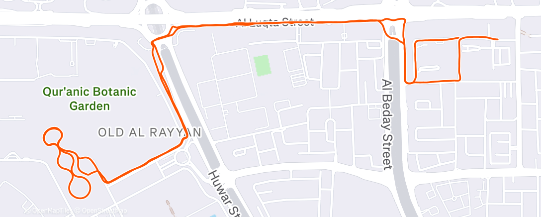 Map of the activity, Course à pied le matin